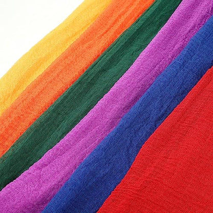 Geyoga 6 Pcs Women Scarf Shawl Hijab Scarves Cotton Crinkle Hijab for Women Blend Shawl Crinkle Wrap Head for Seasons - color: Fresh Colors