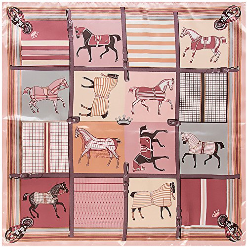 YOUR SMILE Silk Like Scarf Women's Fashion Pattern Large Square Satin Headscarf Headdress - color: 104