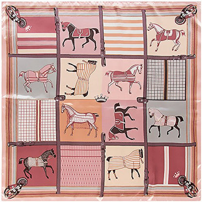 YOUR SMILE Silk Like Scarf Women's Fashion Pattern Large Square Satin Headscarf Headdress - color: 104