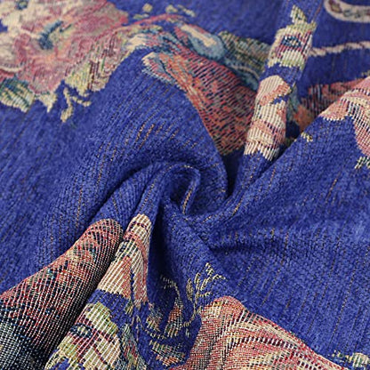 haozaikeji Muslim Prayer Rug Islamic Muslim Prayer Mat Floral Eid Ramadan Rug Namaz Seccade Arabic Turkish Sofa Table Rug Portable Meditation Rug Soft Embroidered Blanket with Tassel - color: Navy