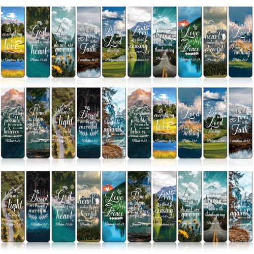 Bible Verse Magnetic Bookmarks - 30 PCs Christian Scripture Inspirational Aesthetic Book Marks Catholic Religious Motivational Book Marker Prayer Page Clips Reading Women Men Church Gifts - style: Bible Verse1