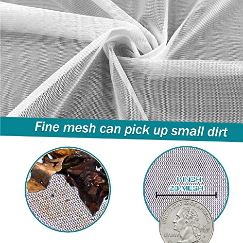 Pool Skimmer Leaf Rake Net, Fine Mesh Deep Nylon Bag (Not Pole) | 17.5" Double Layer Pool Nets, Weight Tab, Swimming Cleaning Tools for Removing Inground & Above Ground Pool Leaves, Debris - size: Pool Rake