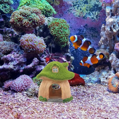 POPETPOP Mushroom Fish Tank Decor Aquarium Fish Hideout Resin Mushroom House Shelter Landscape Ornament for Betta Tanks Aquarium Decorations 3.93 in