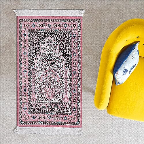 Muslim Prayer Mat - Pink, Thick Islamic Prayer Rug for Ramadan Gifts, Hajj Mubarak - color: Pink