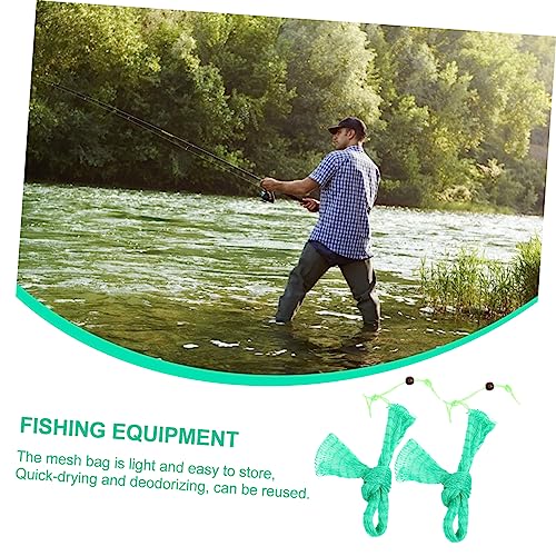 BESPORTBLE 2sets Soft Fishing Net Large Drawstring Net Ideal for Small Big Fish 2pcs*2