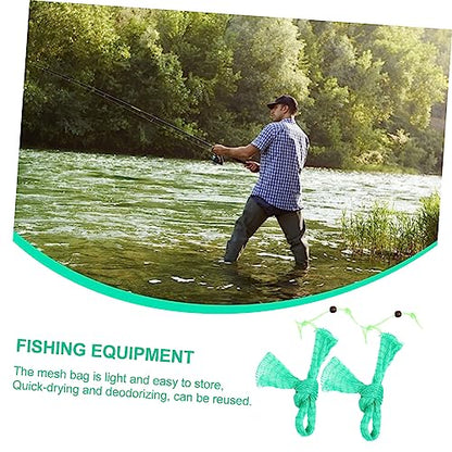 BESPORTBLE 2sets Soft Fishing Net Large Drawstring Net Ideal for Small Big Fish 2pcs*2
