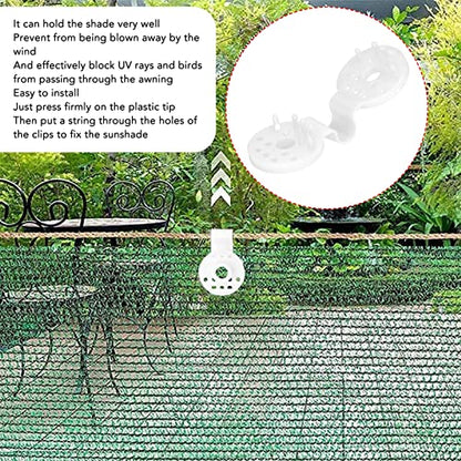 100 Piece Shade Cloth Plastic Clips Mesh Clip,Tarp Clips Shade Cloth Heavy Duty Lock Grip for Sun Shade Net, Anti Bird Netting, Garden Netting, Shade Fabric Accessories - color: White