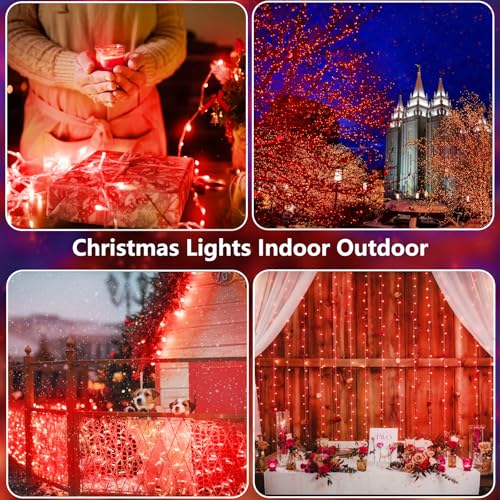 2 Pack 200 LED Battery Operated String Lights, Twinkle Fairy Lights Red - color: Red, size: 2PK(100LED)