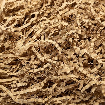 Wowxyz 1 LB Crinkle Cut Paper Shred Brown Crinkle Shredded Paper for Gift Baskets - Gift Box Bag Filler - Kraft Confetti Stuffing for Birthday, Holiday Present Packaging Wrapping - color: Brown