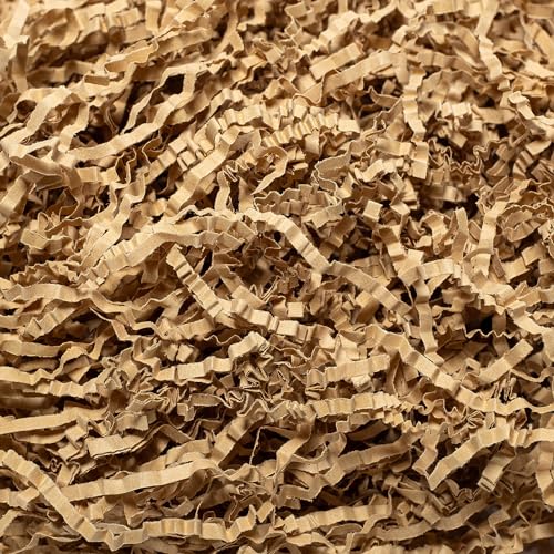 Wowxyz 1 LB Crinkle Cut Paper Shred Brown Crinkle Shredded Paper for Gift Baskets - Gift Box Bag Filler - Kraft Confetti Stuffing for Birthday, Holiday Present Packaging Wrapping - color: Brown