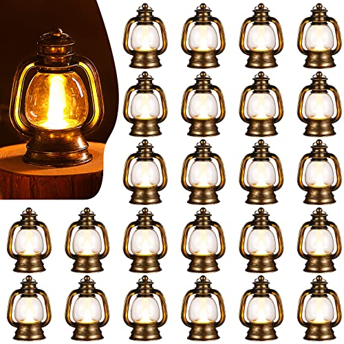 Ferraycle 24 Pcs Mini Lanterns 4 Inch Retro Gold Lamp Table Centerpieces - color: Retro,Gold, size: 4 Inch
