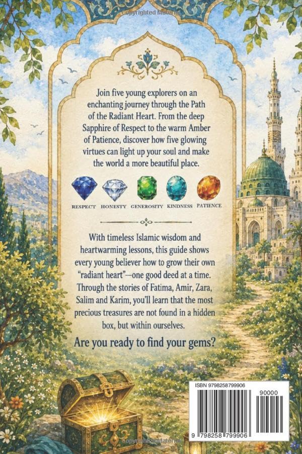 The Path To A Radiant Heart: 5 Gems of Virtue: Islamic Stories for Young Muslims to Learn Good Manners (Akhlaq and Adab)| Character Building book for Kids Ages 7-14 (Journey of the Heart Series)