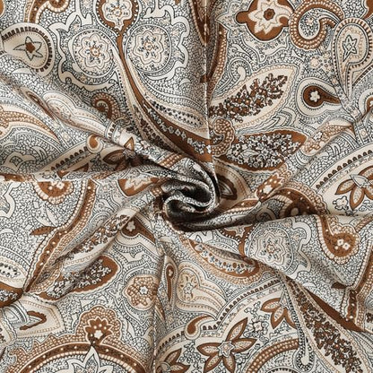 27" Head Scarf Like Satin Silk for Women,Hair Scarves Bandana,Headband Silk Feeling for Hair Wrap - color: White Brown