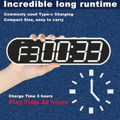 Portable LED Gym Timer, Workout Clock for HIIT Tabata Fitness at Home,Garage,Outdoors. Multiple functionality with Customizable Interval Setting, Easy to Read Display.