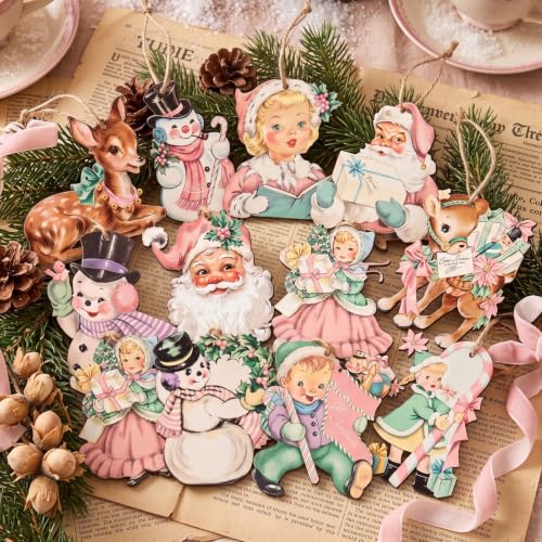 Huwena 36 Pcs Vintage Christmas Tree Ornaments, Classic, Pastel - color: Pastel, style: Classic