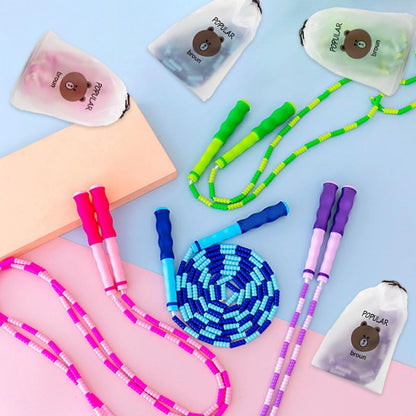 20 Pcs Soft Beaded Jump Ropes, Adjustable Length Skipping Rope, 8.2 Ft Tangle Free Segmented Jumping Rope with Storage Bag for Kids and Adults Exercise, Fitness