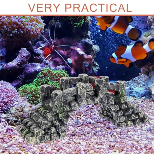 HANABASS Resin Arch Bridge Fish Tank Decoration Miniature Aquarium Bridge Ornament for Aquascaping Fish Tank Landscaping Turtle Basking Platform