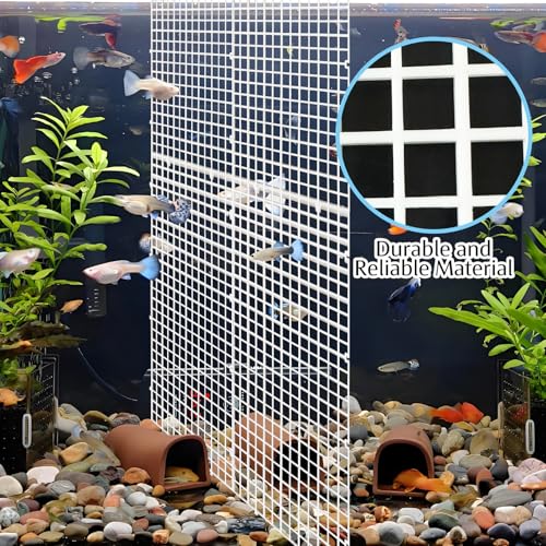 Hamiledyi Plastic Aquarium Divider with Clips Grid Panel Aquarium Lid Hood Fish Tank Divider Filter Bottom Isolation Pane Separator for Mixed Breeding(8 PCS,White)