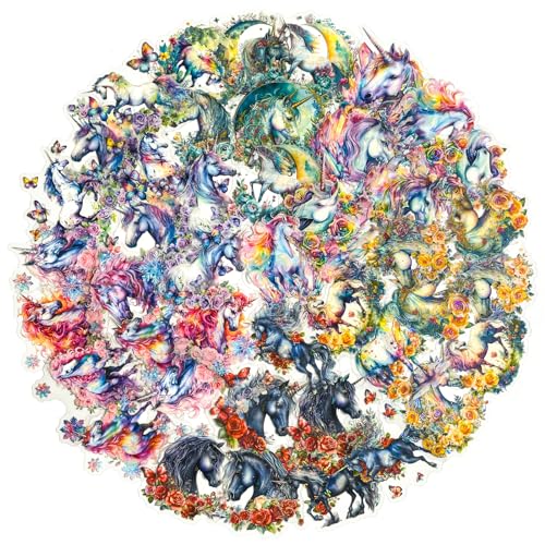 Yoksas 60Pcs Fantasy Holographic Unicorn Stickers - Waterproof Aesthetic Floral Scrapbooking Craft Decorative Stickers for Journaling, Planners, Collage Album - color: Floral&unicorn