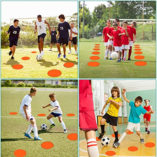 4inch & 9inch Poly Spots Spot Markers for Gym Floor, 12/24 Pcs Flat Cones Non-Slip Rubber Floor Dots Agility Markers for Soccer Basketball Sports Speed Training, Dance, Classroom Activities - style: 24Pcs 9 inch Orange