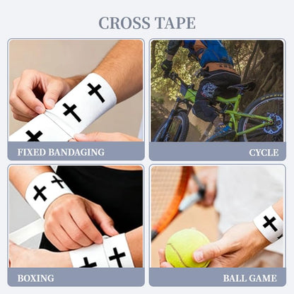 Christian Athletic Sports Tape with Cross Design - 4-Pack Breathable Cotton Wrist Wrap, 2in x 23ft for Soccer, Baseball, Boxing & Gym Training, Inspirational Faith-Based Fitness Accessory