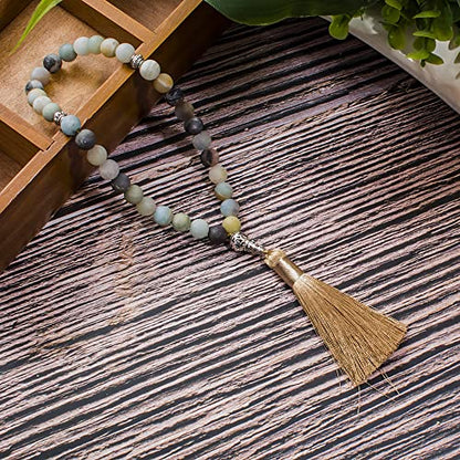 Tasbih Prayer Beads Allah & Muhammad Islamic Prayer Rosary Muslim Islam Misbaha Tasbeeh Sibha 99 Prayer Beads Necklace 33 Prayer Beads Bracelet - color: 10MM Amazonite 33 Beads