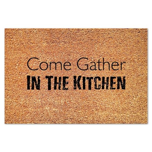 Come Gather in The Kitchen Coir Mat Family Prayer Doormat Rustic Thick Durable Non Slip Mat for Entry Garage Patio High Traffic Areas 16x24in - color: Style-1, size: 2' x 1'4" (Rectangular)