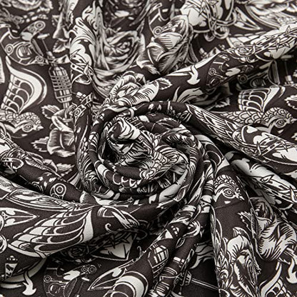 RIIQIICHY Women Head Hair Scarf Like Satin Silk Scarf Sleeping Hair Wrapping Night 27.5" - color: Black/White/Grey