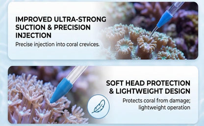 Aquarium Feeder, 2Pcs Long Acrylic Pipette Dropper Tube with Waste Remover Tool for Reef Anemones, Brine Shrimp Feeding, Fish Tank Maintenance Tools for Saltwater Aquariums