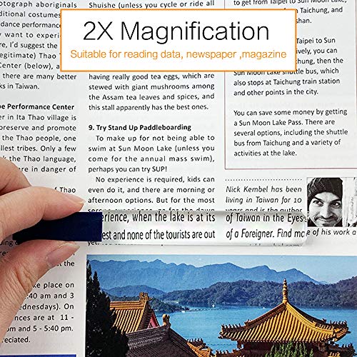 MAGDEPO 3X Raised Bar Magnifier 8" Dome Top Reading Magnifier Optical Acrylic Magnifying Glass with Stand Desktop for Elderly and People with Low Vision Reading Small Prints, Books, Newspapers, etc.