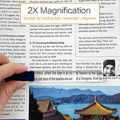 MAGDEPO 3X Raised Bar Magnifier 8" Dome Top Reading Magnifier Optical Acrylic Magnifying Glass with Stand Desktop for Elderly and People with Low Vision Reading Small Prints, Books, Newspapers, etc.