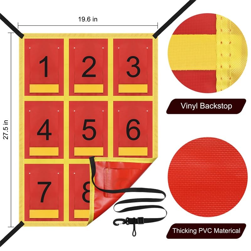Adjustable Strike Zone Target,Numbered Pitching Pad for Baseball | Baseball Softball Target with Adjustable Straps, Practice Throwing and Hitting Accuracy Target for 6x6 7x7 8x8 Ft Nets - style: Yellow