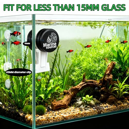 Magnetic Seaweed Feeding Clip for Saltwater Aquarium, Automatic Fish Feeder with Algae Magnet Clip, Glass Tank Accessory for Aquatic Pets, Up to 15mm Glass Thickness - color: Black-1Pcs