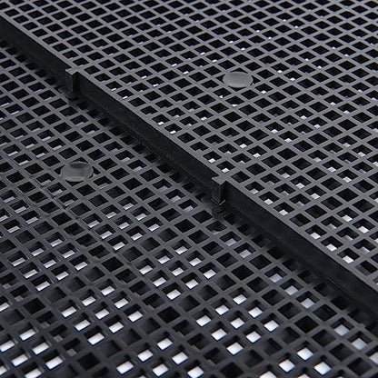 Plastic Grid Divider Tray Egg Crate Louvre Aquarium Fish Tank | 8pcs Bottom Isolation with Bracket - size: 8pcs Black