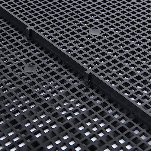 Aquarium Grid Isolate Board Divider Fish Tank Bottom Black Filter Tray Plastic Crate (4pcs Black) - size: 4pcs Black