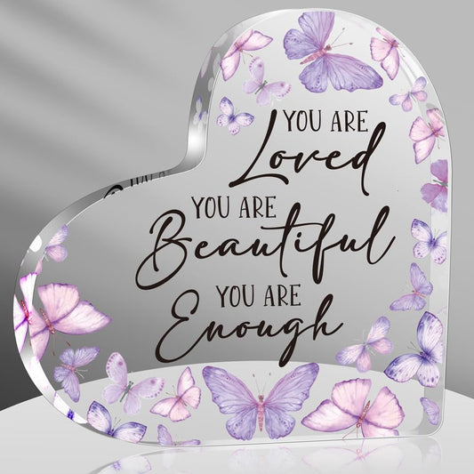 Inspirational Butterfly Gifts for Women, Christian Gifts for Women, Butterfly Decorations for Coworker Friend, You Are Loved You Are Beautiful You Are Enough Positive Plaque - color: Blue2