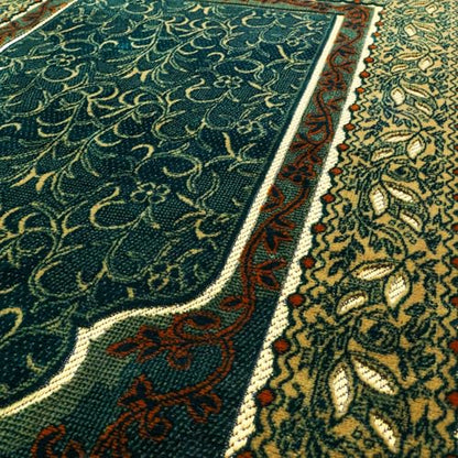 Muslim Prayer Rug, Soft Plush Thin Islamic Prayer Mat, Janamaz, Sajada, Praying Carpet, Islamic Gift, Foldable Portable Turkish Prayer Mat for Men&Women, Lightweight Travel Prayer Rug, 26"x43" - color: Jeddah / Darkgreen