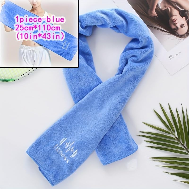 Sports Towel Quick-Drying Super Absorbent Large for Gym, Running and Swimming, Hang on Fitness Equipment to Wipe Sweat, Blue - color: Blue