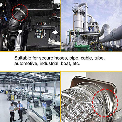 6 Pieces Adjustable 304 Stainless Steel Worm Gear Hose Clamps Water Pipe Clamps Assortment Kit Duct Clamps Pipe Clamp worm drive hose clamps (4" 5” 6") - size: 4"/5"/6"-6Pcs