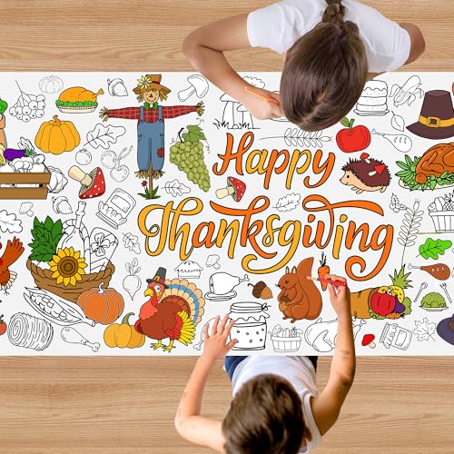 Thanksgiving Coloring Poster, 30 x 72 Inch - color: Thanksgiving
