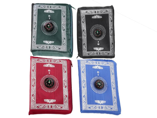 Bulk Portable Travel Prayer Mat with Compass, Waterproof Polyester Prayer Rug, Muslim Travel Prayer Mat, for Ramadan Gifts
