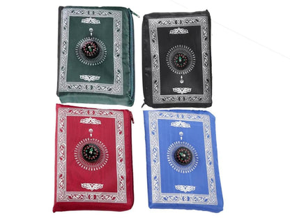 4 Pieces Portable Travel Prayer Mat with Compass, Waterproof Polyester Prayer Rug, Muslim Travel Prayer Mat, for Ramadan Gifts (60cm×100cm) (4)