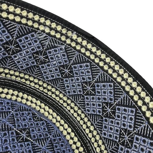 RUIXIA Men Boys Muslim Prayer Kufi Hat Skull Cap Embroidery Islam Kufi Headware takke Praying Beanie Hat Kofia Topi Hat - color: Blue/Black-adults