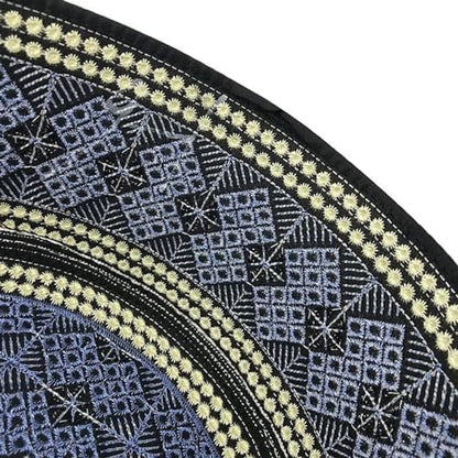 RUIXIA Men Boys Muslim Prayer Kufi Hat Skull Cap Embroidery Islam Kufi Headware takke Praying Beanie Hat Kofia Topi Hat - color: Blue/Black-adults