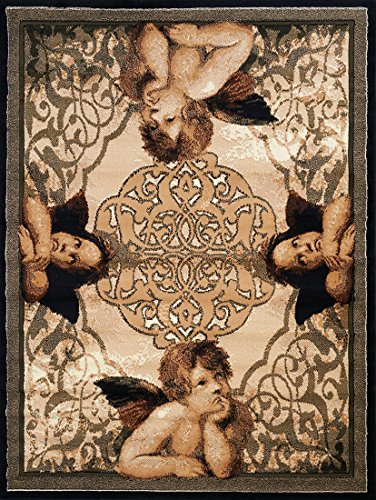 United Weavers Legends Area Rug 910-06850 Cherubs Angels 5' 3" x 7' 2", Rectangle, Black - color: Multicolored, size: 5'3" x 7'2" (Rectangular)