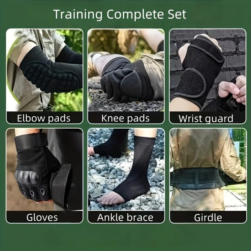 4pcs Universal Men's and Women's Knee and Elbow Equipment Set - Adjustable Cushioning Pads, Made of Moisture-Wicking Fabric - size: Large