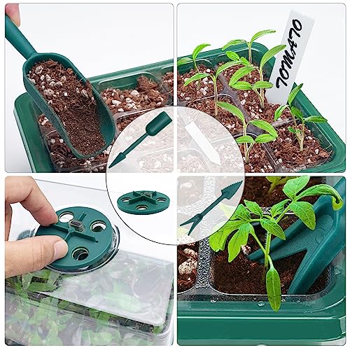 Seed Starter Tray,Plant Propagation Station with Grow Light,2 Pcs | Seedling Starter Kit with Timing Controller,Mini Greenhouse with Humidity Domes and Base,Plant Tray for Seed Growing Starting - size: 2 Packs