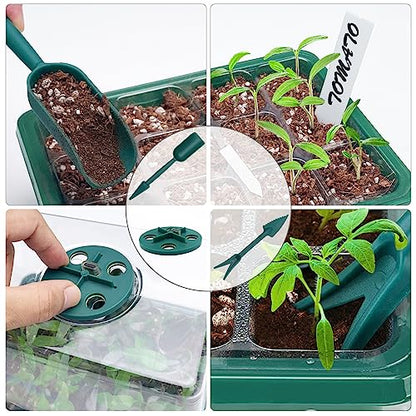 Seed Starter Tray,Plant Propagation Station with Grow Light,2 Pcs | Seedling Starter Kit with Timing Controller,Mini Greenhouse with Humidity Domes and Base,Plant Tray for Seed Growing Starting - size: 2 Packs