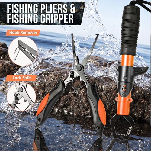 PLUSINNO Fishing Backpack, Fishing Bag, Waterproof Sling Tackle Bag For Fishing Gear With Rod Holder, Fish Gifts for Men - color: Khaki Backpack With Fishing Gear