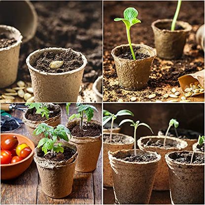 200-Pack 3.15 Inch Peat Pots for Seedling with 200 Pcs Plant Labels,Outdoor Garden Germination Nursery Pots,Biodegradable Seed Starter Pots Kits - style: 200P